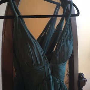 Custom made dark green Grecian dress.